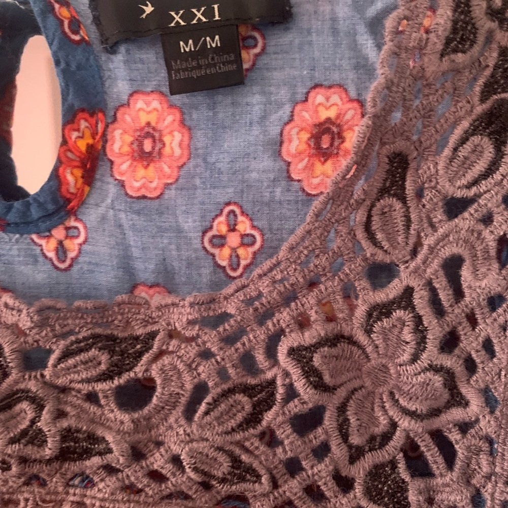 Forever 21 BoHo shirt hippie blouse Flowey hippy shirt - Picture 3 of 5
